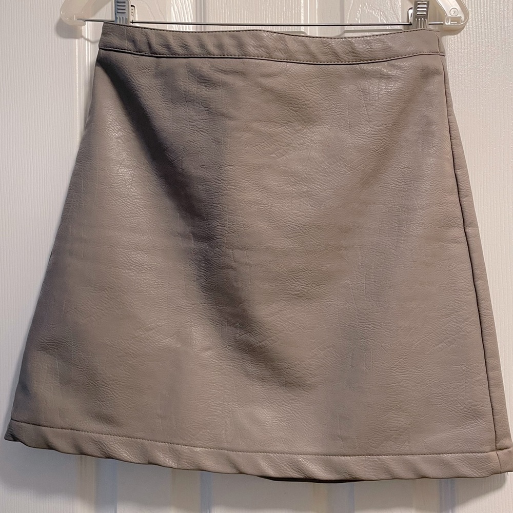 Wishlist Faux Leather Grey Skirt